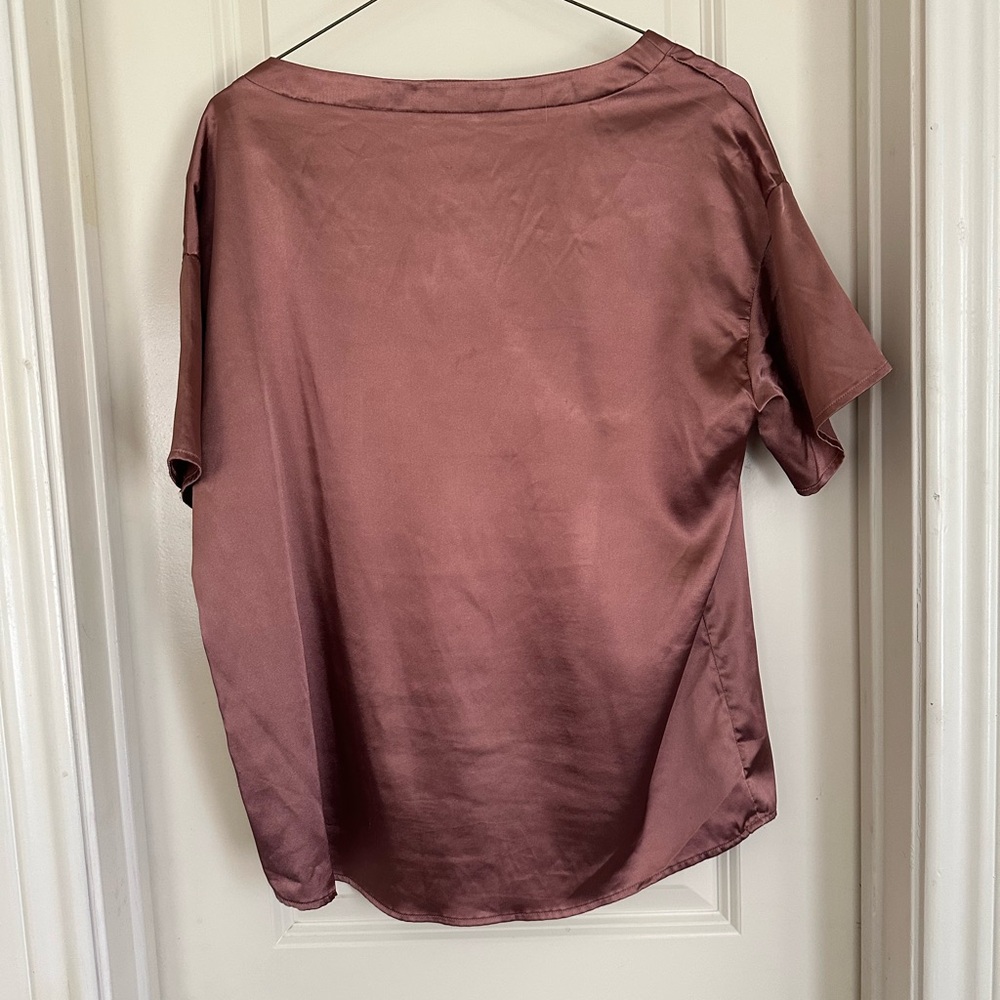 Women's Brown Satin Top - Picture 2 of 3